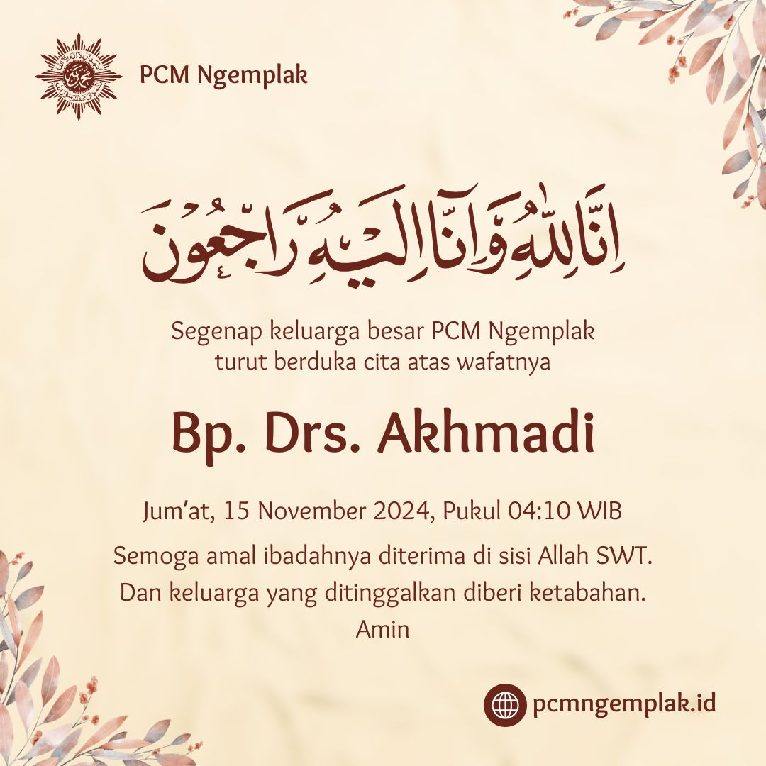 Turut Berdukacita Bp Drs Akhmadi